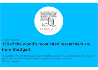 Three ELLIS Unit Stuttgart Members among the top 2% of most cited Researchers in their field 